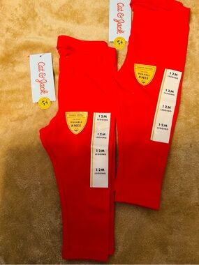 Cat & Jack Bright Red Toddler Leggings - 2 Pack